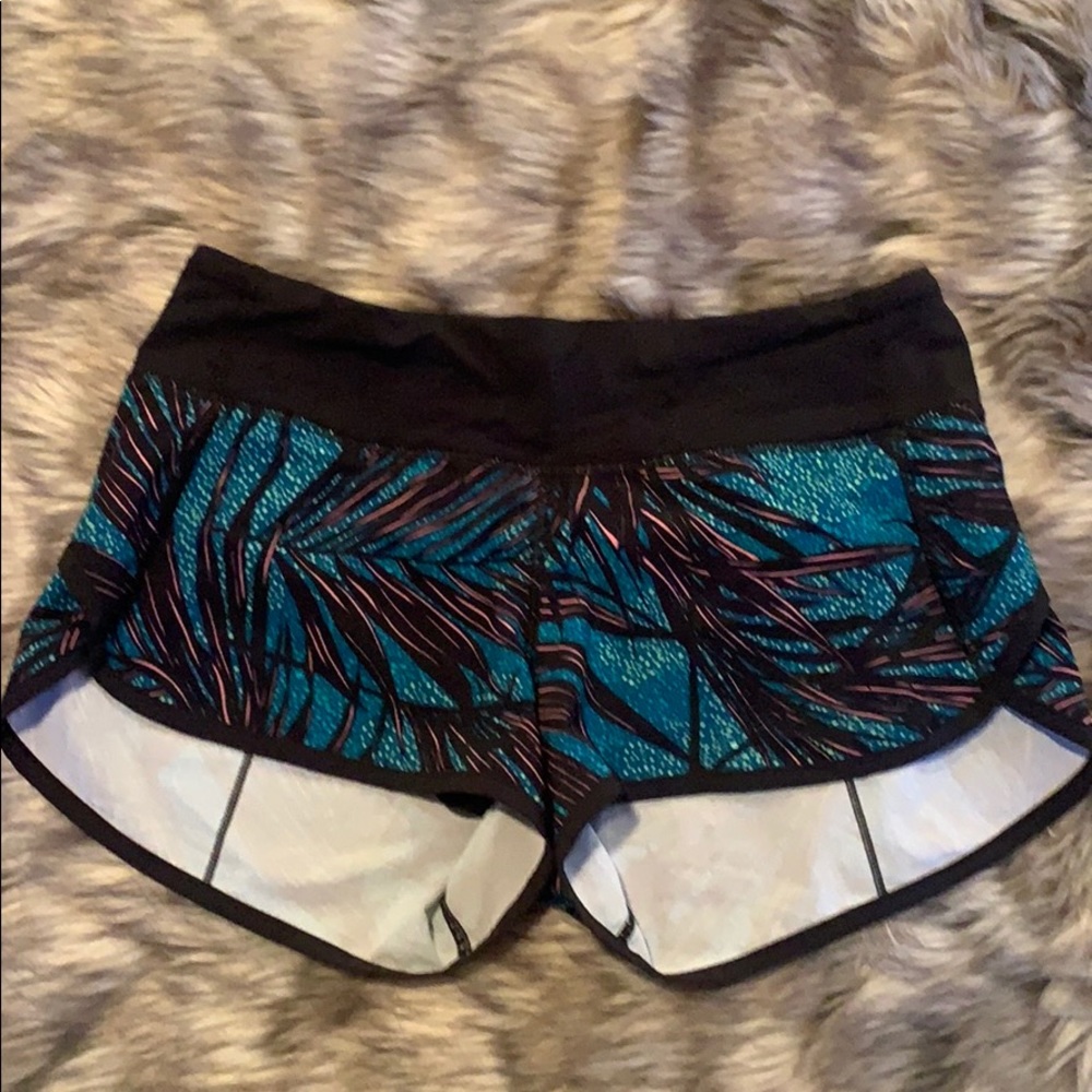 lululemon athletica Teal and Black Women Shorts